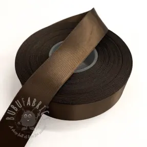 Satin ribbon double face 25 mm dark brown