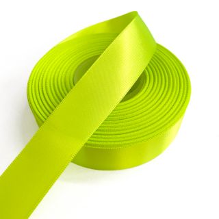 Satin ribbon double face 25 mm neon yellow