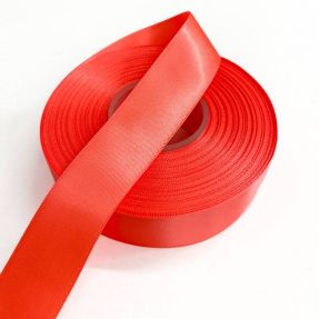 Satin ribbon double face 25 mm neon orange