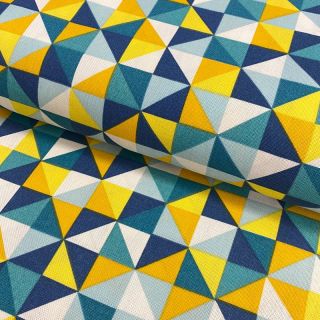 Decoration fabric premium Diamond triangle blue