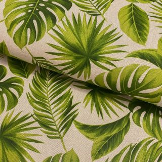 Decoration fabric Linenlook Plant leaves