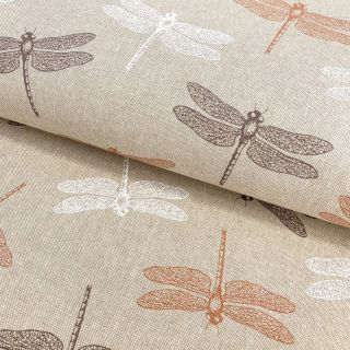 Decoration fabric Linenlook Iconic dragonfly