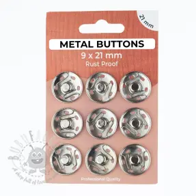Snap fasteners METAL 21 mm silver
