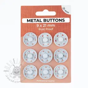 Snap fasteners METAL 21 mm off white
