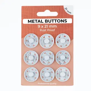 Snap fasteners METAL 21 mm off white