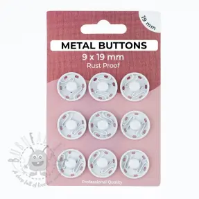 Snap fasteners METAL 19 mm off white