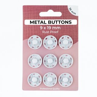 Snap fasteners METAL 19 mm off white