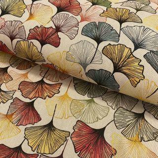Decoration fabric premium Linenlook Elegant ginko digital print