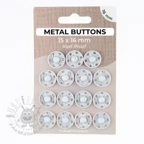 Snap fasteners METAL 16 mm off white