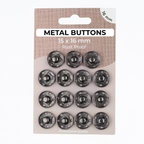Snap fasteners METAL 16 mm anthracite