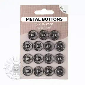 Snap fasteners METAL 16 mm anthracite