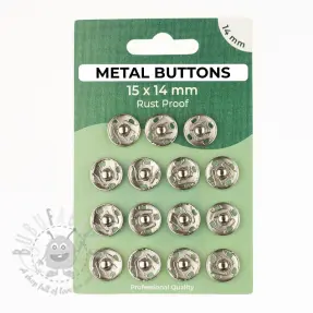 Snap fasteners METAL 14 mm silver