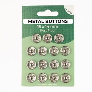 Snap fasteners METAL 14 mm silver