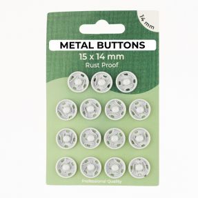 Snap fasteners METAL 14 mm off white