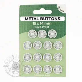 Snap fasteners METAL 14 mm off white