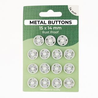 Snap fasteners METAL 14 mm off white