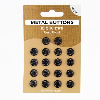 Snap fasteners METAL 10 mm black