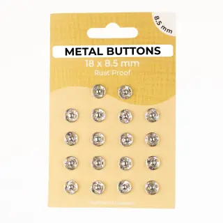 Snap fasteners METAL 8,5 mm silver