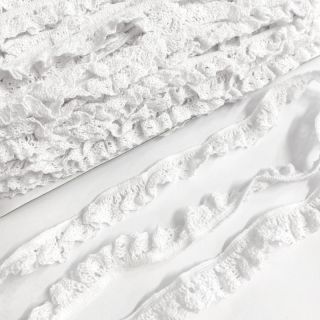 Elastic cotton lace white