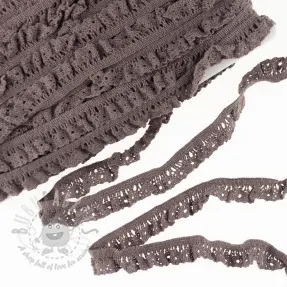 Elastic cotton lace taupe