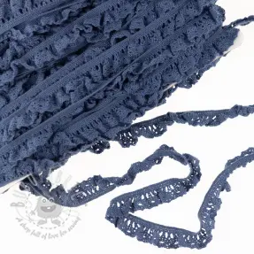 Elastic cotton lace dark jeans