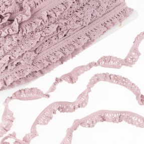 Elastic cotton lace old pink