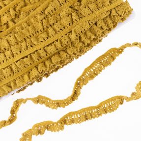 Elastic cotton lace ochre