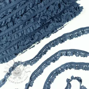 Elastic cotton lace jeans