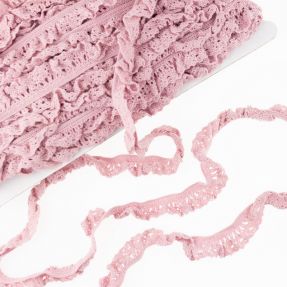 Elastic cotton lace pink