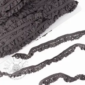 Elastic cotton lace dark taupe