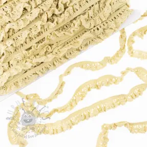 Elastic cotton lace light yellow