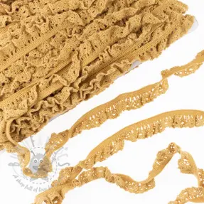 Elastic cotton lace old yellow