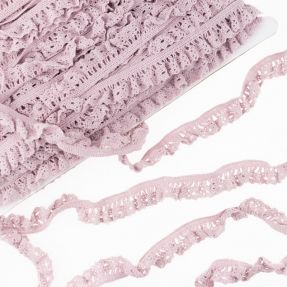Elastic cotton lace light old pink
