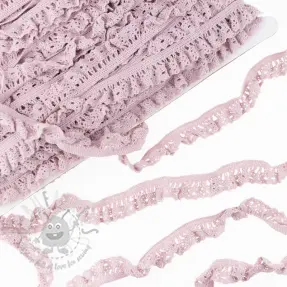 Elastic cotton lace light old pink