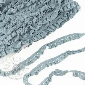 Elastic cotton lace cloud blue
