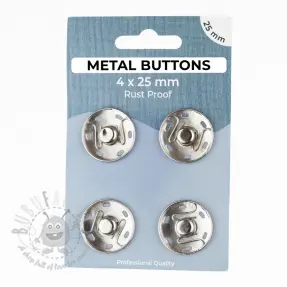 Snap fasteners METAL 25 mm silver