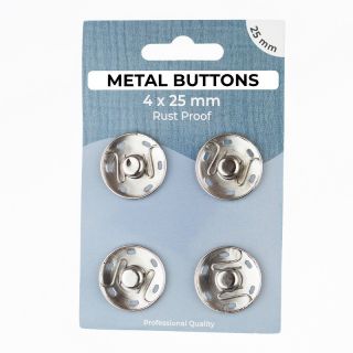 Snap fasteners METAL 25 mm silver