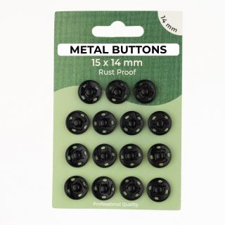 Snap fasteners METAL 14 mm black