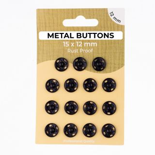 Snap fasteners METAL 12 mm black