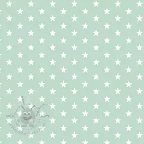 Cotton fabric Petit stars mint