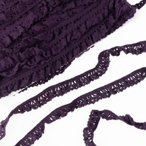 Elastic cotton lace violet