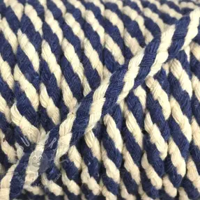 Cotton cord 5 mm blue ecru