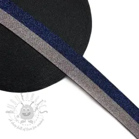 Elastic 4 cm Lurex DOU marine grey