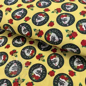 Cotton fabric FRIDA Hearts skull digital print