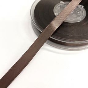 Satin ribbon double face 9 mm brown