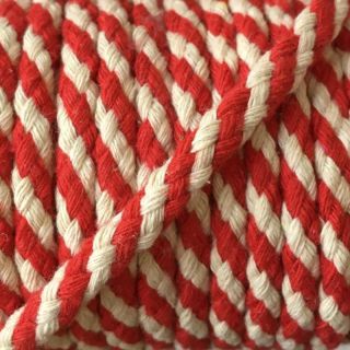 Cotton cord 5 mm red ecru