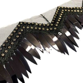 Lace tulle Burlesque zigzag black