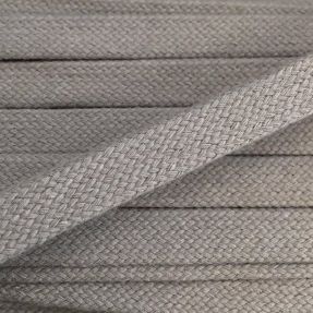 Cotton cord flat 15 mm light grey