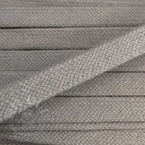 Cotton cord flat 15 mm light grey