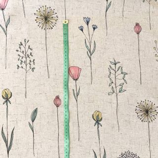 Decoration fabric Linenlook Soft flower field